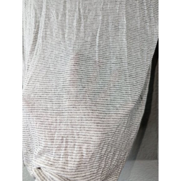 Splendid Small Grey and White Striped Long Sleeve Shirt  with Asymmetrical Trim - Picture 8 of 8